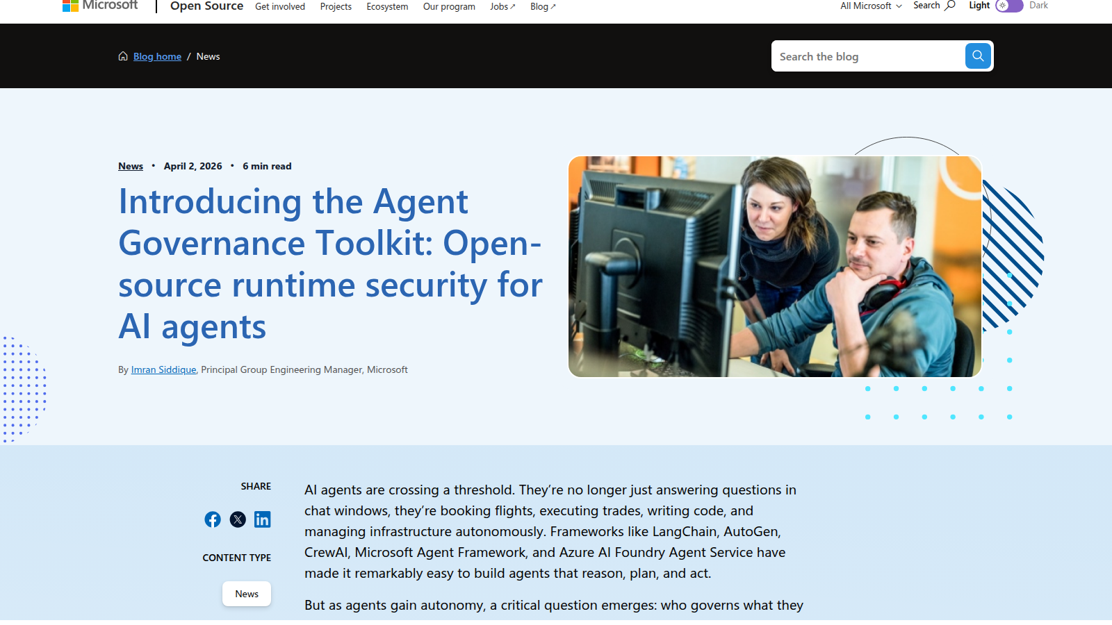 Agent Governance Toolkit 相关新闻配图
