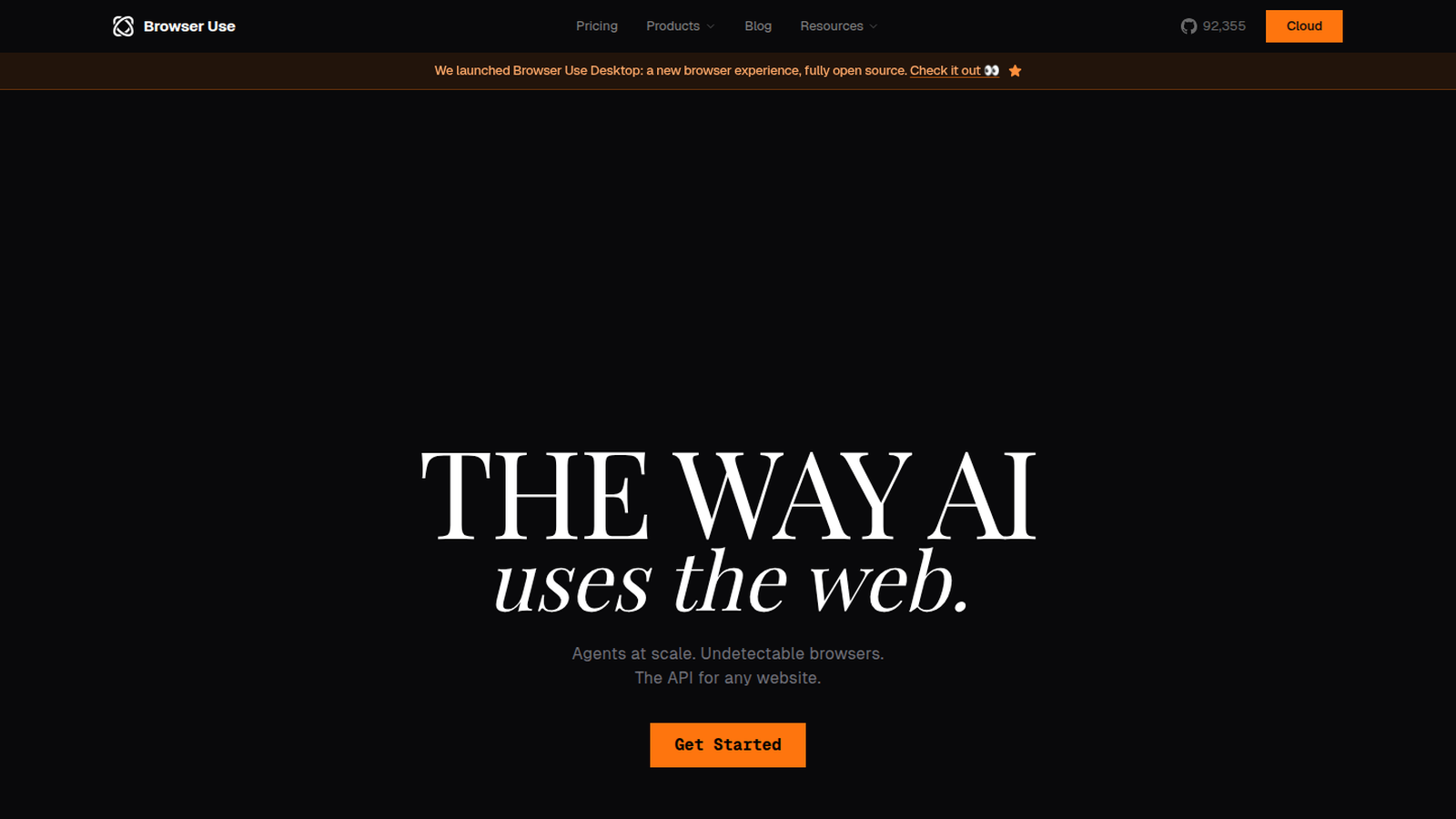 browser-use 官网截图