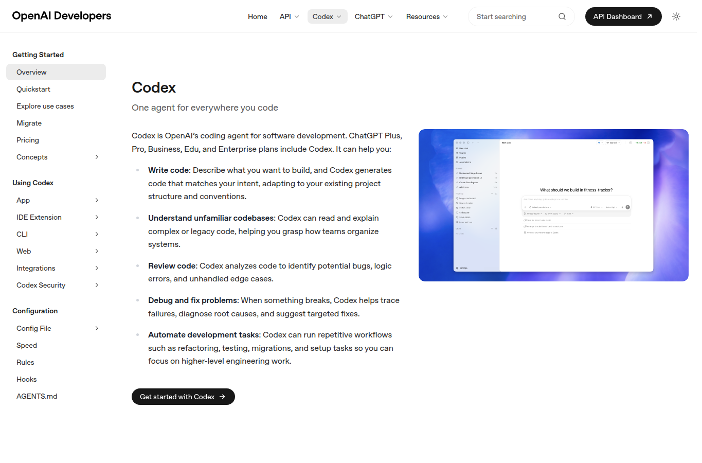 OpenAI Codex 移动端发布页面截图