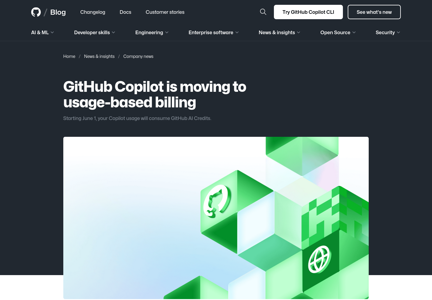 GitHub Copilot usage-based billing 说明