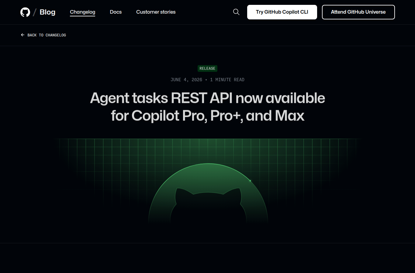 Copilot Agent tasks REST API