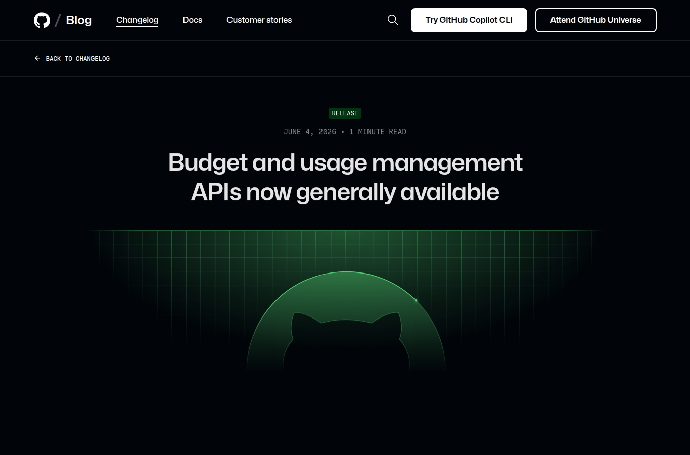 GitHub 预算与用量 API