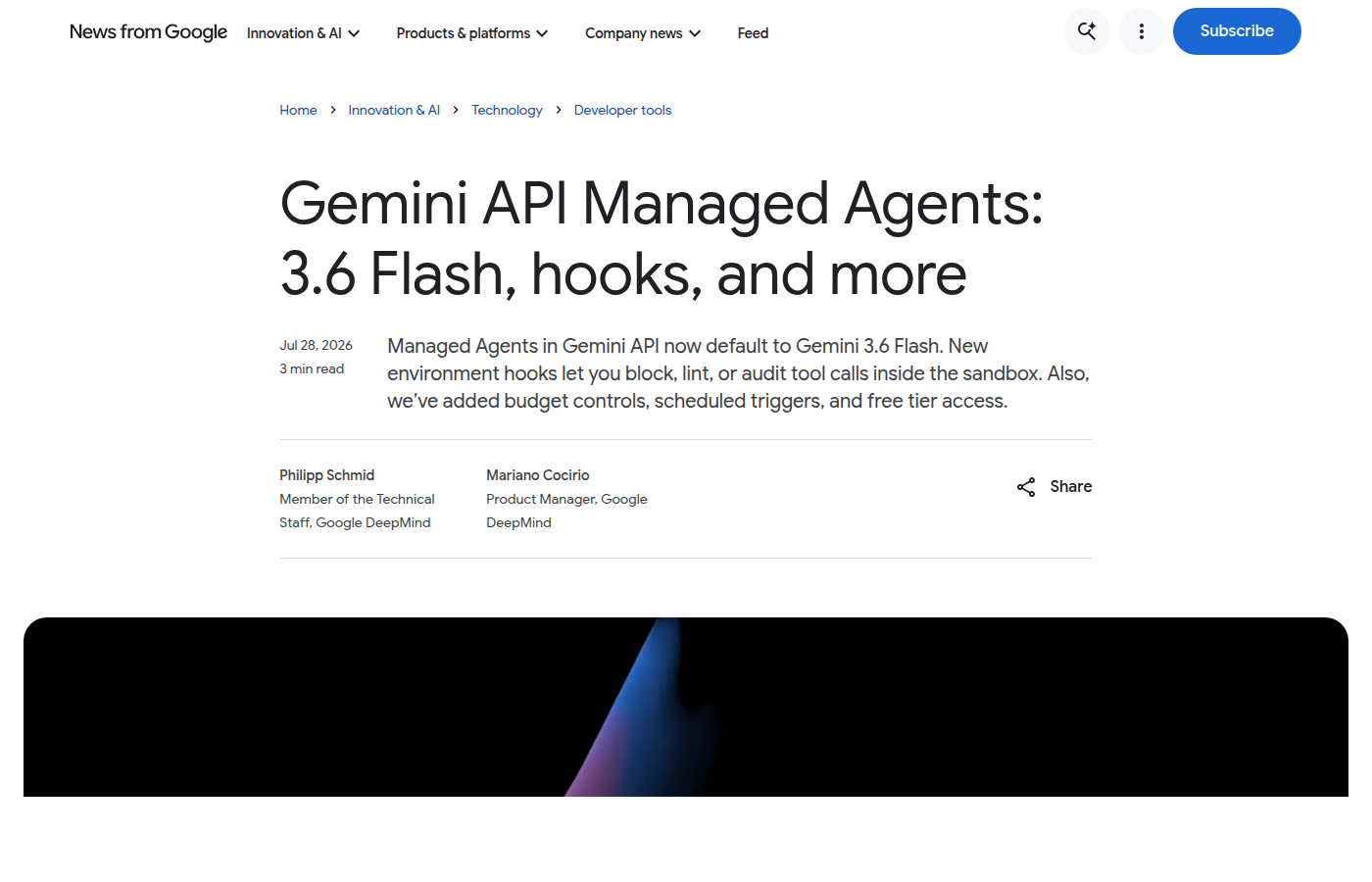 Gemini API Managed Agents 发布页