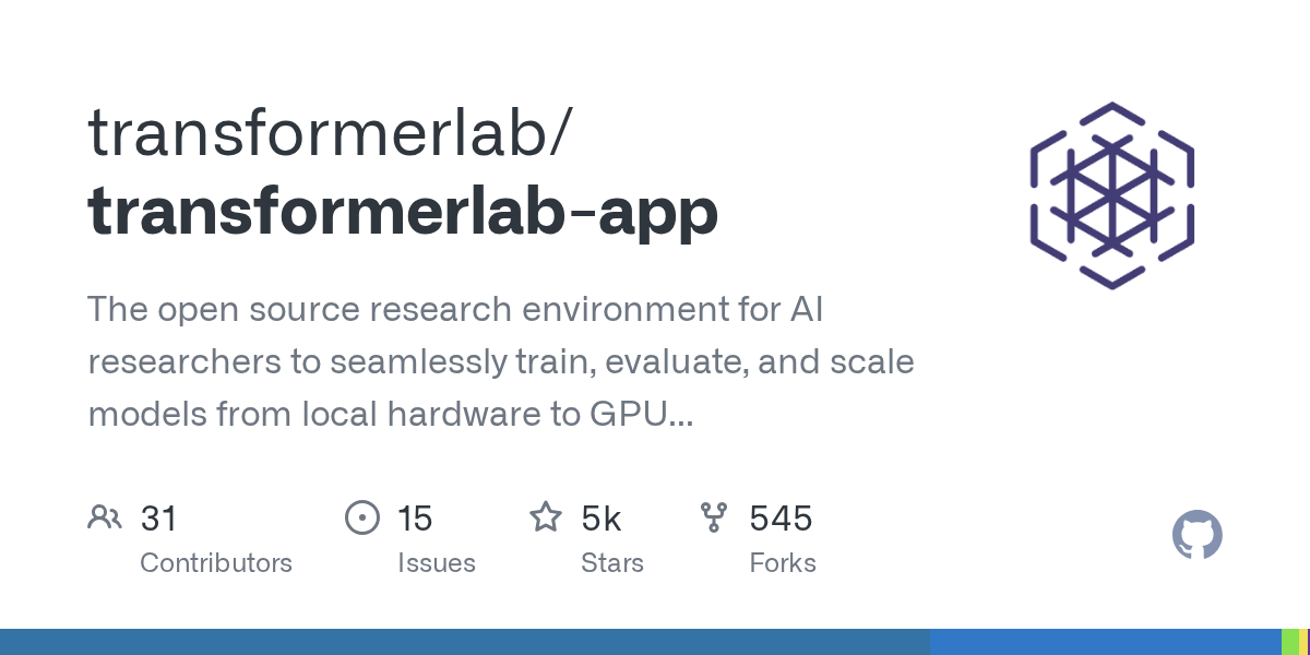 Transformer Lab 仓库卡片