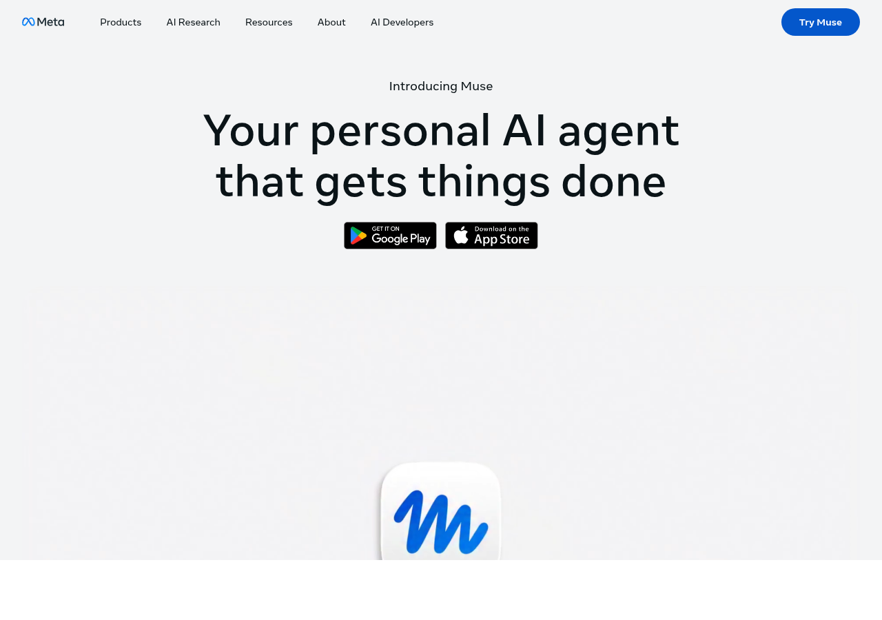 Meta Muse 官方产品页面截图